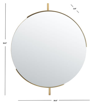 Safavieh ORFORD, 30-Inch Brass and Iron Wall Mirror - Timeless Elegance for Any Room, Versatile Decor Accent MRR3052A