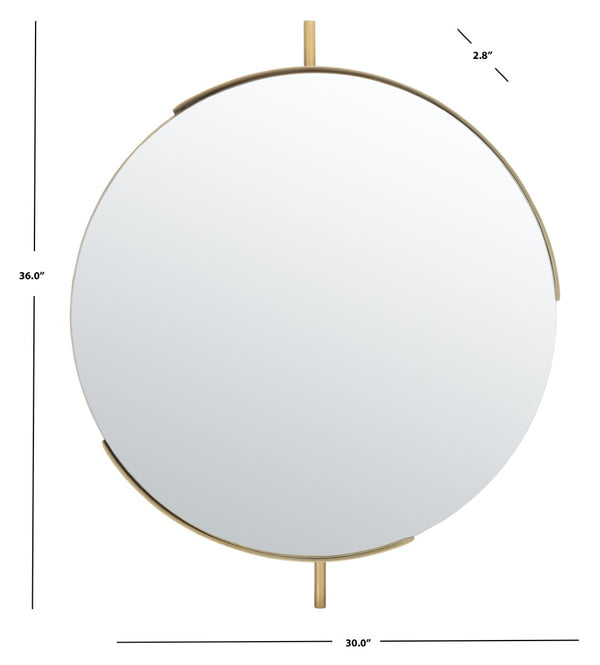 Safavieh ORFORD, 30-Inch Brass and Iron Wall Mirror - Timeless Elegance for Any Room, Versatile Decor Accent MRR3052A