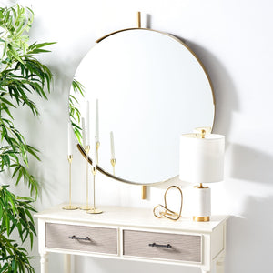 Safavieh ORFORD, 30-Inch Brass and Iron Wall Mirror - Timeless Elegance for Any Room, Versatile Decor Accent MRR3052A