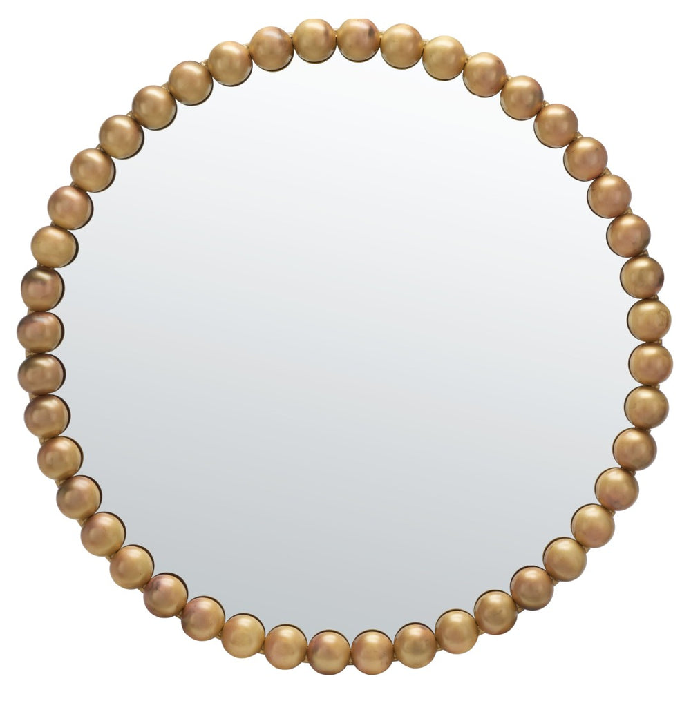 Safavieh PACE, 30-Inch Round Brass & Iron Mirror - Modern Glass Design for Living Room, Bedroom & Entryway MRR3054A