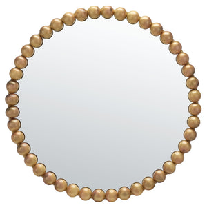 Safavieh PACE, 30-Inch Round Brass & Iron Mirror - Modern Glass Design for Living Room, Bedroom & Entryway MRR3054A