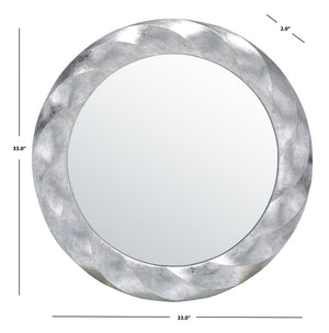Safavieh WINTERROSE, WINTERROSE 33-Inch Silver Iron & Glass Mirror - Modern Minimalist Design for Any Room Decor Upgrade MRR3059A