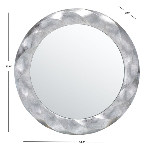 Safavieh WINTERROSE, WINTERROSE 33-Inch Silver Iron & Glass Mirror - Modern Minimalist Design for Any Room Decor Upgrade MRR3059A