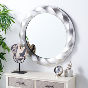 Safavieh WINTERROSE, WINTERROSE 33-Inch Silver Iron & Glass Mirror - Modern Minimalist Design for Any Room Decor Upgrade MRR3059A