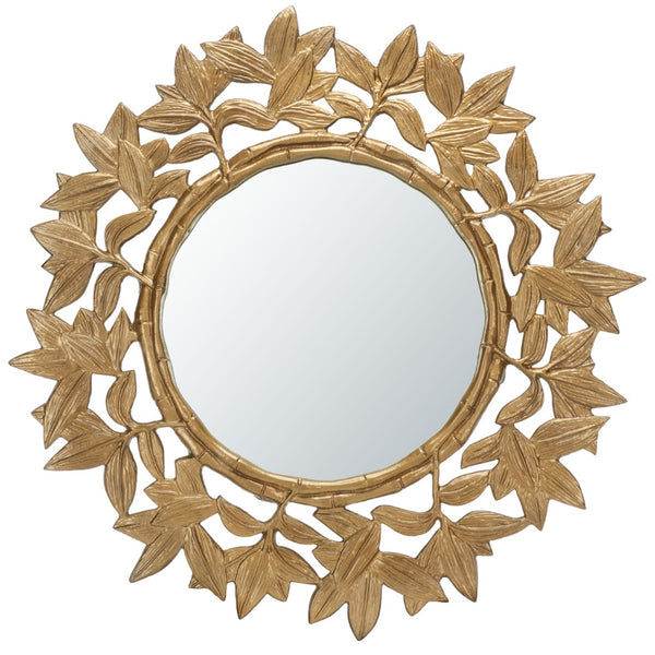 Safavieh NIVARIA, 31.5 Inch Antique Brass Mirror – Elegant Iron & Glass Design for Timeless Home Décor MRR3062A