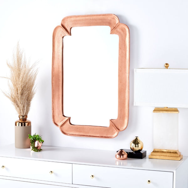 Safavieh OSIRIS, 24.5-Inch Copper Iron/Glass Mirror – Elegant, Durable Design for Modern and Classic Spaces MRR3066A