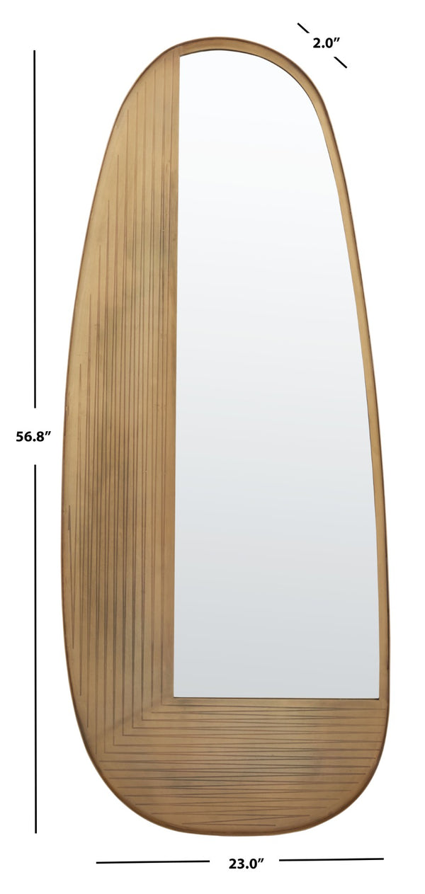Safavieh KINSELLE, 23-Inch Brass & Iron Wall Mirror - Contemporary Glass Design for Entryway & Living Spaces MRR3067A