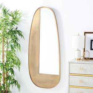 Safavieh KINSELLE, 23-Inch Brass & Iron Wall Mirror - Contemporary Glass Design for Entryway & Living Spaces MRR3067A