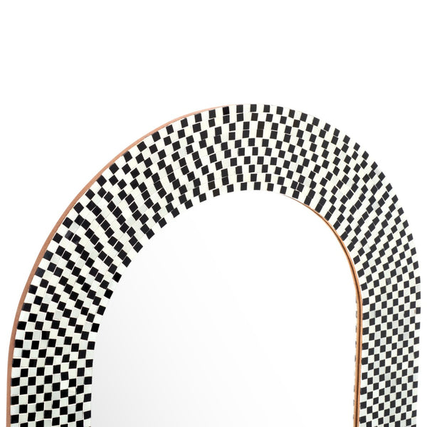 Safavieh MARTINI, 30-Inch Arch Mirror - Elegant Black/White Glass Mosaic, Stylish Home Decor for Any Space MRR4000A