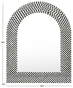 Safavieh MARTINI, 30-Inch Arch Mirror - Elegant Black/White Glass Mosaic, Stylish Home Decor for Any Space MRR4000A