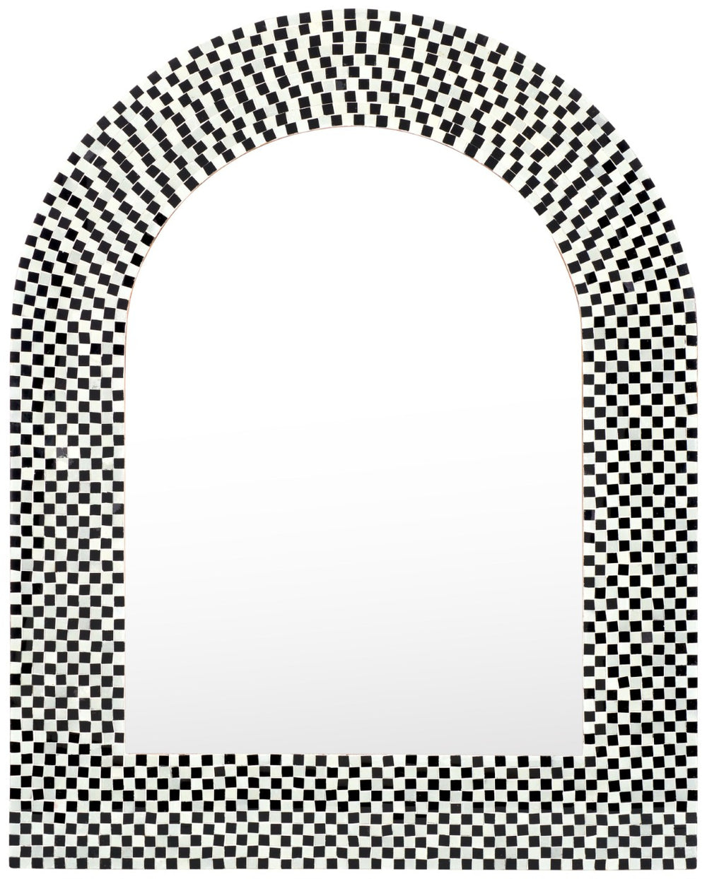 Safavieh MARTINI, 30-Inch Arch Mirror - Elegant Black/White Glass Mosaic, Stylish Home Decor for Any Space MRR4000A