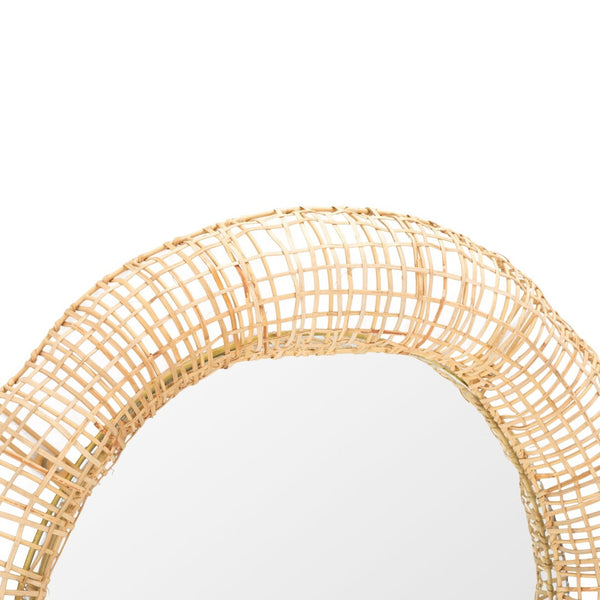Safavieh ALIA, 24-Inch Natural Woven Cane Mirror – Stylish, Lightweight Design for Modern or Boho Spaces MRR4001A