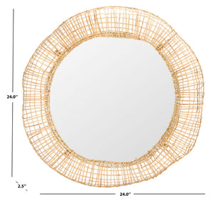 Safavieh ALIA, 24-Inch Natural Woven Cane Mirror – Stylish, Lightweight Design for Modern or Boho Spaces MRR4001A