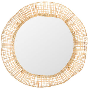 Safavieh ALIA, 24-Inch Natural Woven Cane Mirror – Stylish, Lightweight Design for Modern or Boho Spaces MRR4001A