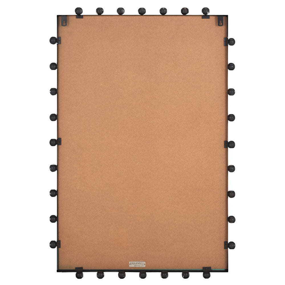 Safavieh Xandra, 24" Black Steel Wall Mirror - Modern Design With Artistic Detailing For Any Room Decor Black Iron Mrr4004a