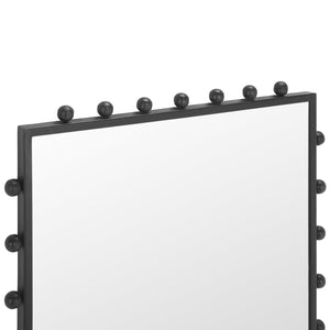 Safavieh Xandra, 24" Black Steel Wall Mirror - Modern Design With Artistic Detailing For Any Room Decor Black Iron Mrr4004a