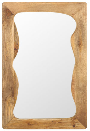 Safavieh Melody, 24" Handcrafted Mango Wood Mirror – Sculptural Design For Charming Home Décor Accent Natural Wood (Mango Wood) Mrr4005a