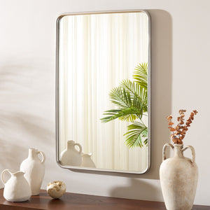 Safavieh Base, 24" Chrome Metal Mirror - Timeless Elegance For Modern Interiors, Perfect For Any Space Chrome Iron Mrr4006a