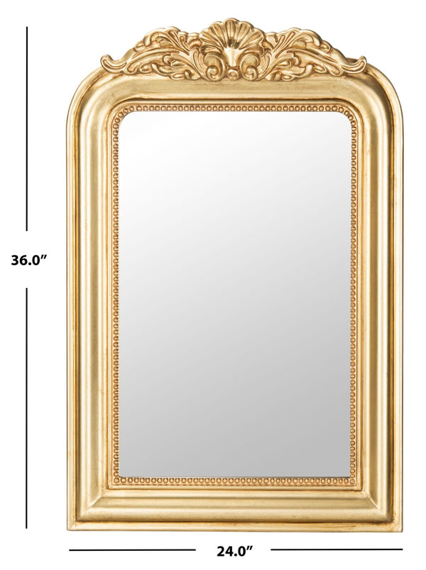 Safavieh WENDA Mirror - Elegant Ornate Design with Rich Detailing for a Timeless Touch in Any Space Antique Gold MRR5000A