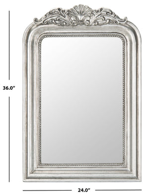 Safavieh WENDA Mirror - Elegant Ornate Design with Rich Detailing for a Timeless Touch in Any Space Antique Silver MRR5000B