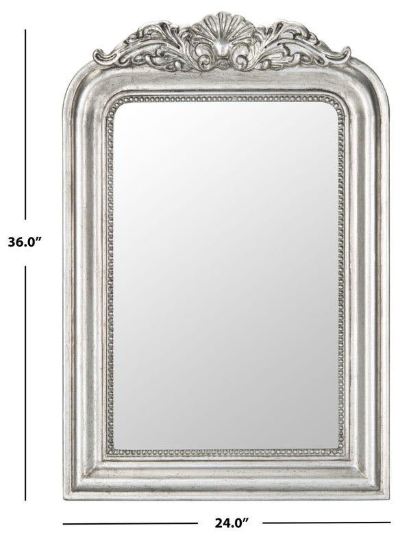 Safavieh WENDA Mirror - Elegant Ornate Design with Rich Detailing for a Timeless Touch in Any Space Antique Silver MRR5000B