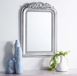 Safavieh WENDA Mirror - Elegant Ornate Design with Rich Detailing for a Timeless Touch in Any Space Antique Silver MRR5000B