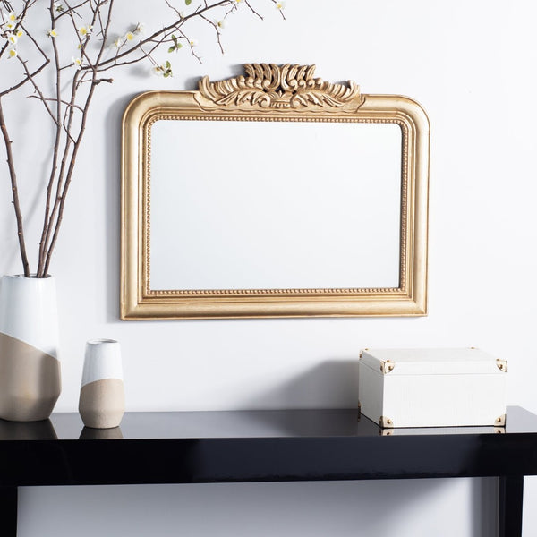 Safavieh PARSTON Mirror - Antique Gold Elegance with Acanthus Leaves, Perfect for Living Rooms & Entryways MRR5001A