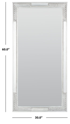 Safavieh LERSON Mirror – Elegant Full-Length Design with Sculptural Frame for Modern and Classic Interiors Silver MRR5002B
