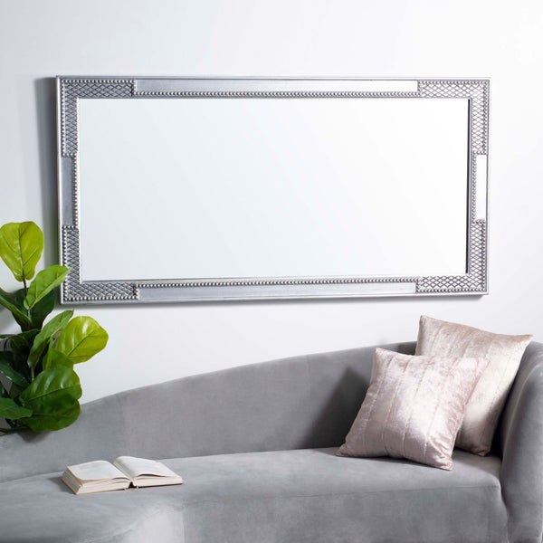 Safavieh LERSON Mirror – Elegant Full-Length Design with Sculptural Frame for Modern and Classic Interiors Silver MRR5002B