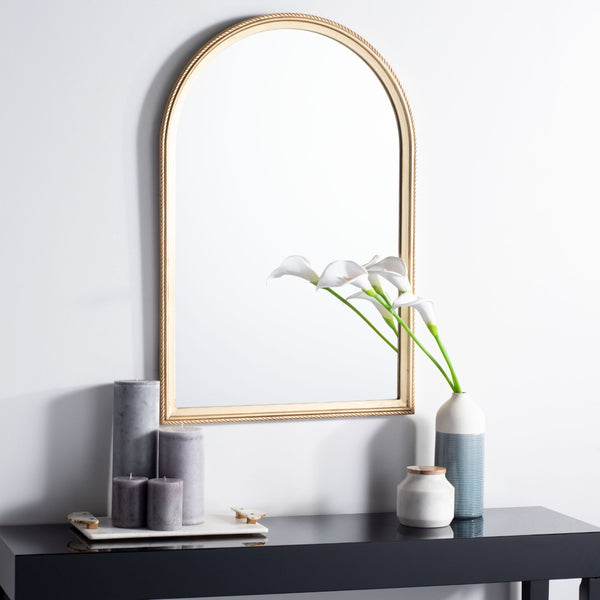 Safavieh LENSI Elegant Antique Gold Mirror - Mediterranean Window Design for Light & Space Enhancement MRR5004A