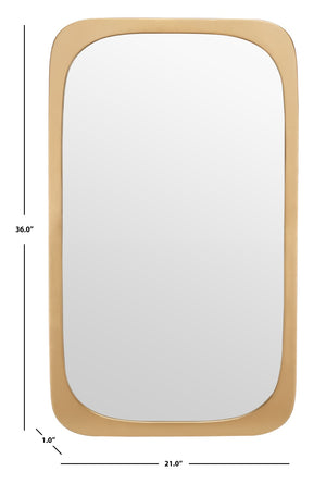 Safavieh BRAMWELL, 21-Inch Gold Iron/MDF Mirror – Elegant Reflective Design for Modern Home Décor & Style MRR8001A