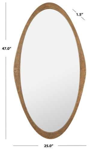 Safavieh CASSINI, 25-Inch Elegant Mirror – Timeless Design Ideal for Any Room with Durable Metal Frame and Glass Brass MRR8002B