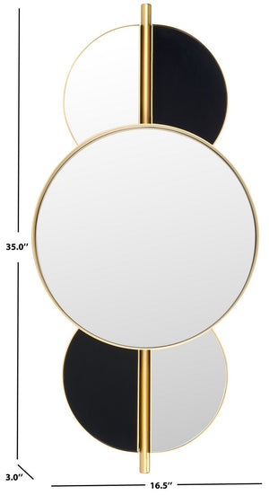Safavieh Syrus, 16.5 Inch, Gold/Black/White, Iron Mirror Gold / Multi Iron/Mirror MRR8003A