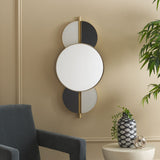 Safavieh Syrus, 16.5 Inch, Gold/Black/White, Iron Mirror Gold / Multi Iron/Mirror MRR8003A