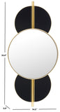 Safavieh Syrus, 16.5 Inch, Gold/Black, Iron Mirror​ Gold / Black Iron/Mirror MRR8003C