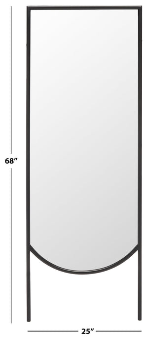 Safavieh PATEL, 25 Inch Black Iron Mirror – Contemporary Minimalist Design for Stylish Home Decor & Focal Point MRR8005A