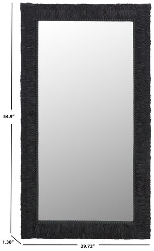 Safavieh Zoelle 29.72 Inch, Black, Wood Mirror Black MRR9003B
