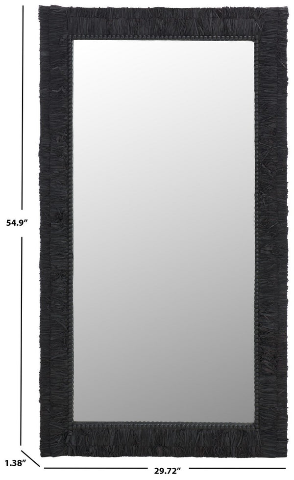 Safavieh Zoelle 29.72 Inch, Black, Wood Mirror Black MRR9003B