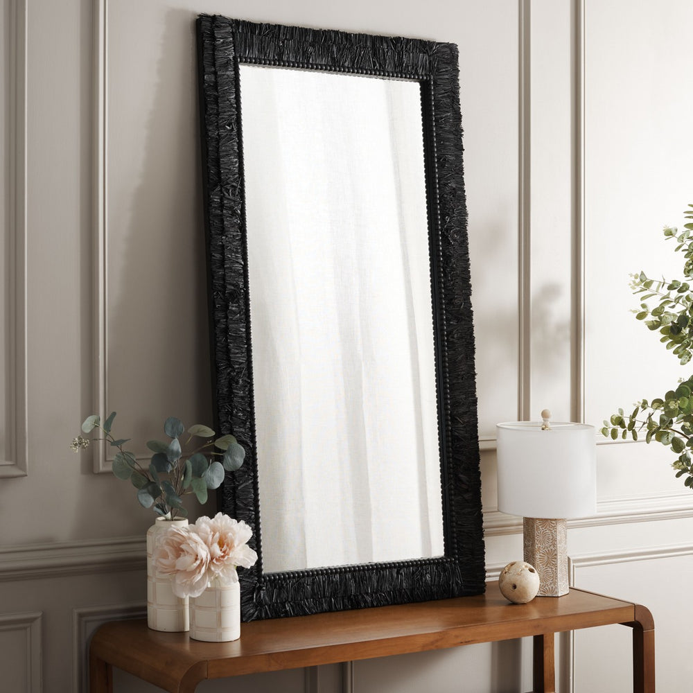 Safavieh Zoelle 29.72 Inch, Black, Wood Mirror Black MRR9003B