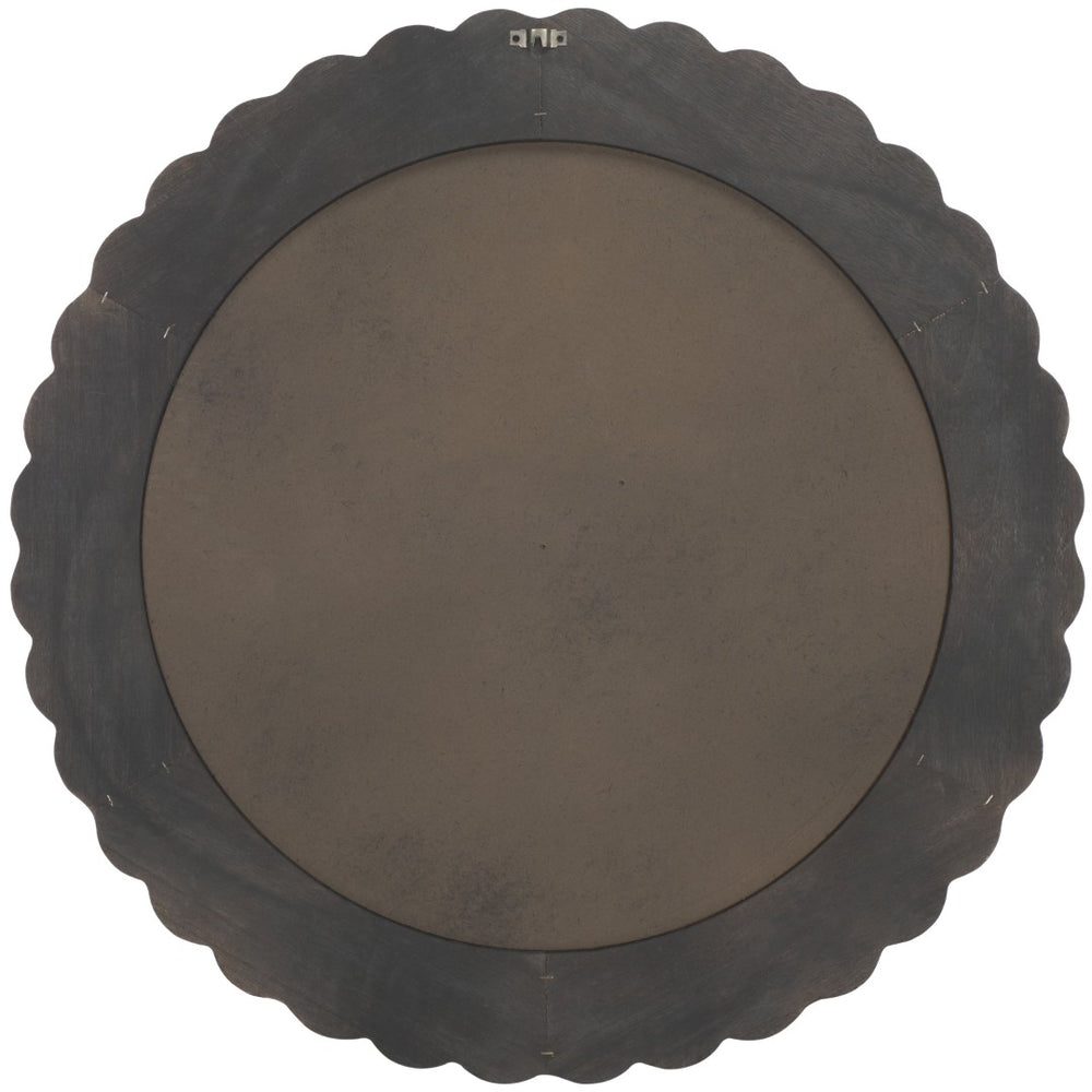 Safavieh NOOA 36-Inch Round Wood Mirror – Modern Minimalist Accent for Entryways, Living Rooms & More Black MRR9004B