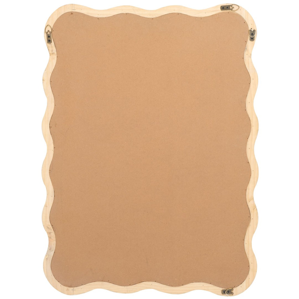Safavieh IZARA- Modern 23.6" x 31.5" White MDF/Glass Mirror with Wavy Frame for Stylish Home Decor MRR9007A