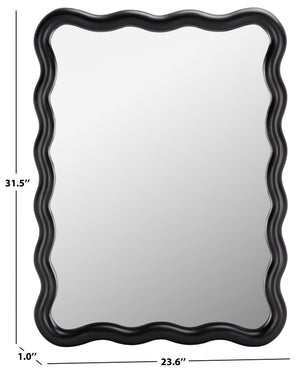 Safavieh IZARA- Sleek 23.6" x 31.5" Black MDF/Wood Frame Mirror for Entryway, Bedroom, Bathroom Accent Piece MRR9007B