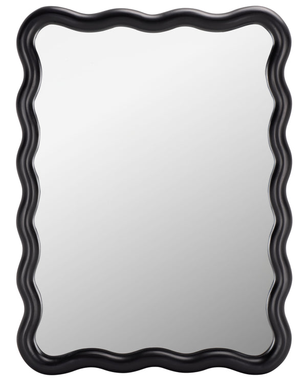 Safavieh IZARA- Sleek 23.6" x 31.5" Black MDF/Wood Frame Mirror for Entryway, Bedroom, Bathroom Accent Piece MRR9007B