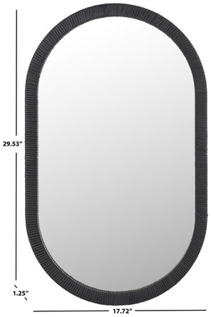 Safavieh Minna 17.72 Inch, Black, Wood Mirror Black MRR9008A