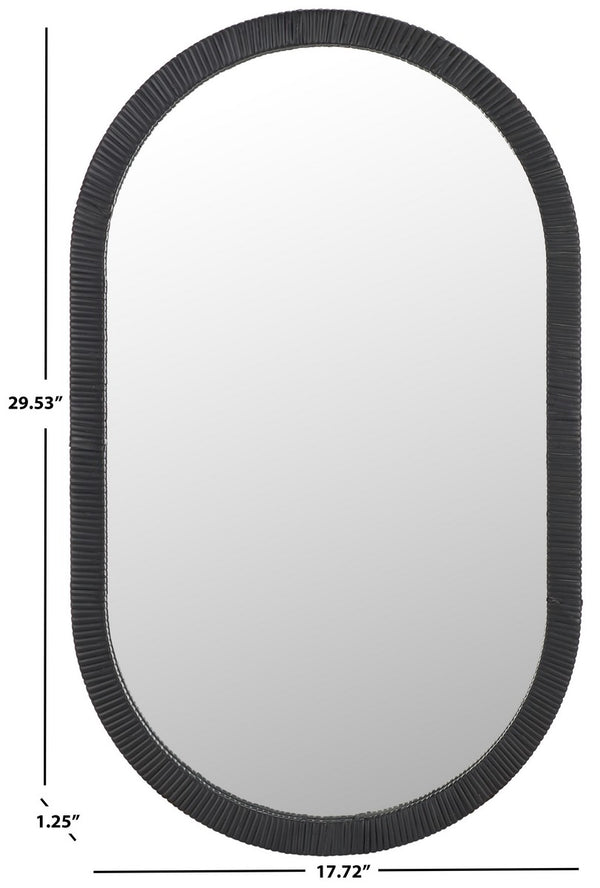 Safavieh Minna 17.72 Inch, Black, Wood Mirror Black MRR9008A