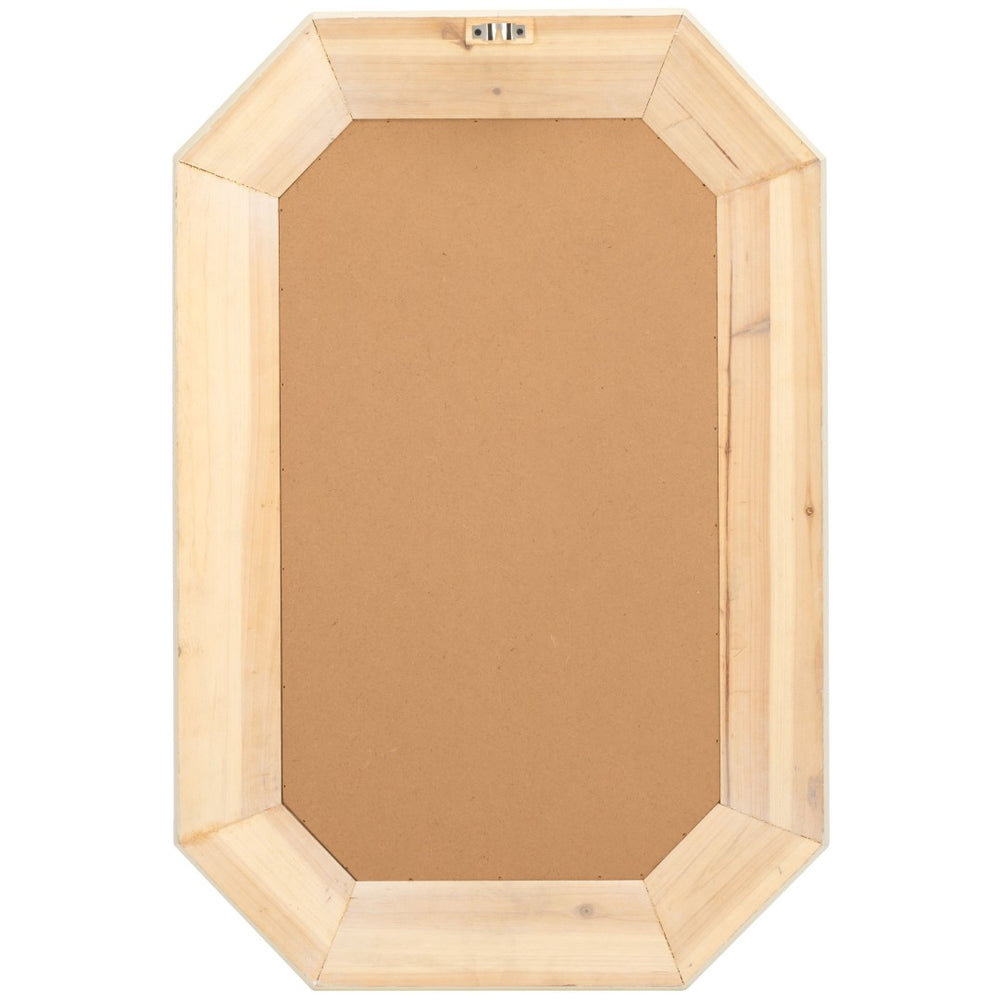 Safavieh ZAIRA Octagonal White Wood Mirror - Modern 23.82 Inch Design to Elevate Any Room's Decor Effortlessly MRR9009A
