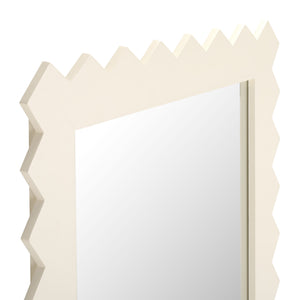Safavieh KASE- White 26" x 32.5" Slim Pinewood & MDF Framed Mirror — Modern Coastal Farmhouse Accent Piece MRR9010B
