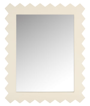 Safavieh KASE- White 26" x 32.5" Slim Pinewood & MDF Framed Mirror — Modern Coastal Farmhouse Accent Piece MRR9010B