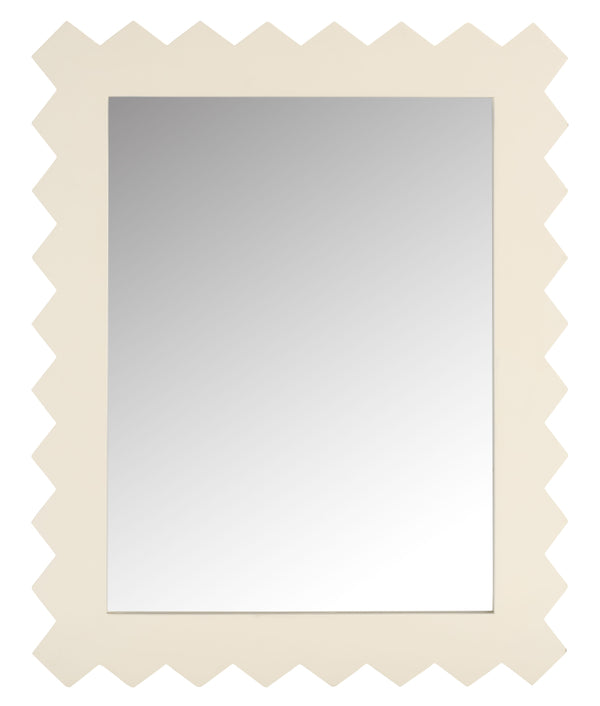 Safavieh KASE- White 26" x 32.5" Slim Pinewood & MDF Framed Mirror — Modern Coastal Farmhouse Accent Piece MRR9010B
