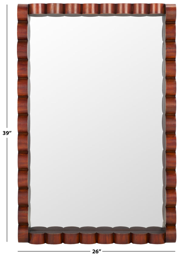 Safavieh Charli Mirror Walnut Pine Wood